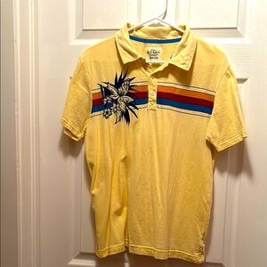 Old Navy Men's Yellow Polo Shirt with Stripes
